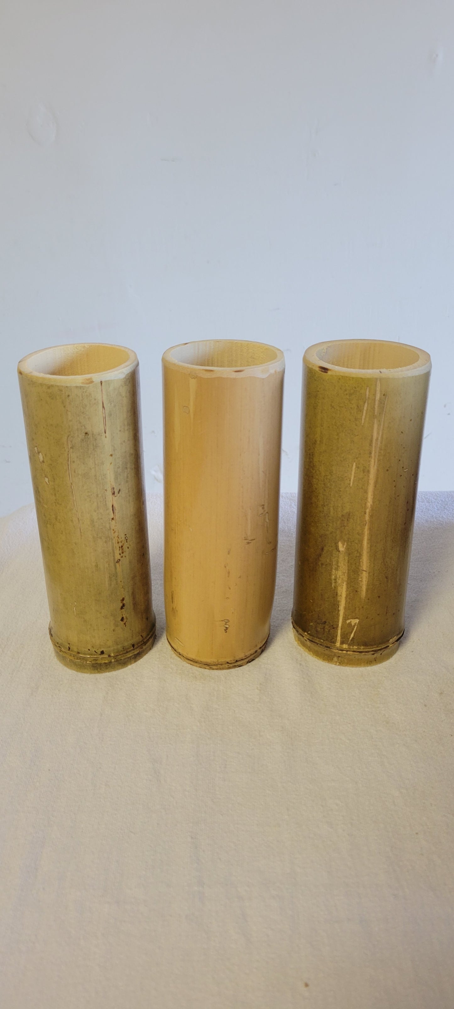 2"-2.5" Diameter - Natural Bamboo Item Holder, Set Of 3. Choose from 4", 6", 8", 10" 12" heights. Flowers, brushes, pens, succulents, vases