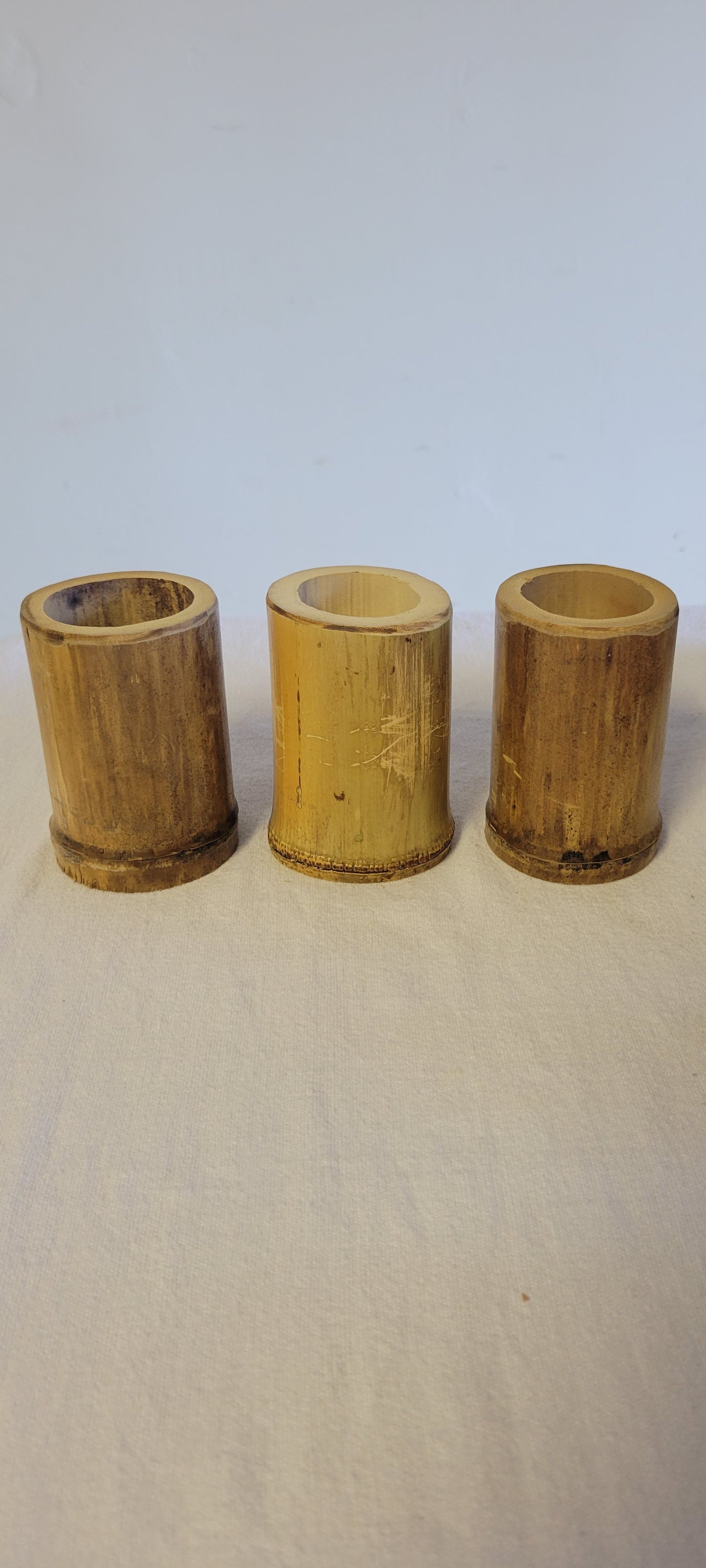 2"-2.5" Diameter - Natural Bamboo Item Holder, Set Of 3. Choose from 4", 6", 8", 10" 12" heights. Flowers, brushes, pens, succulents, vases